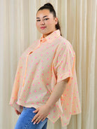 Koszula plus size oversize w paski – kolorowa koszula damska XXL z printem Stylowa XL