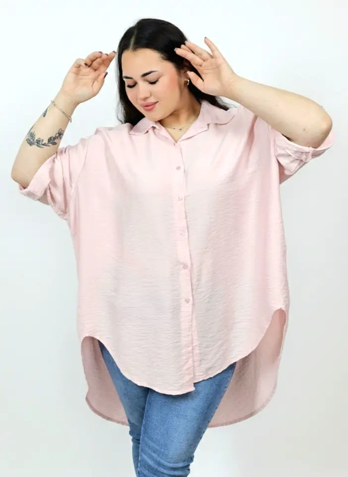 Koszula plus size oversize z wydłużonym tyłem – styl i komfort XXL Stylowa XL