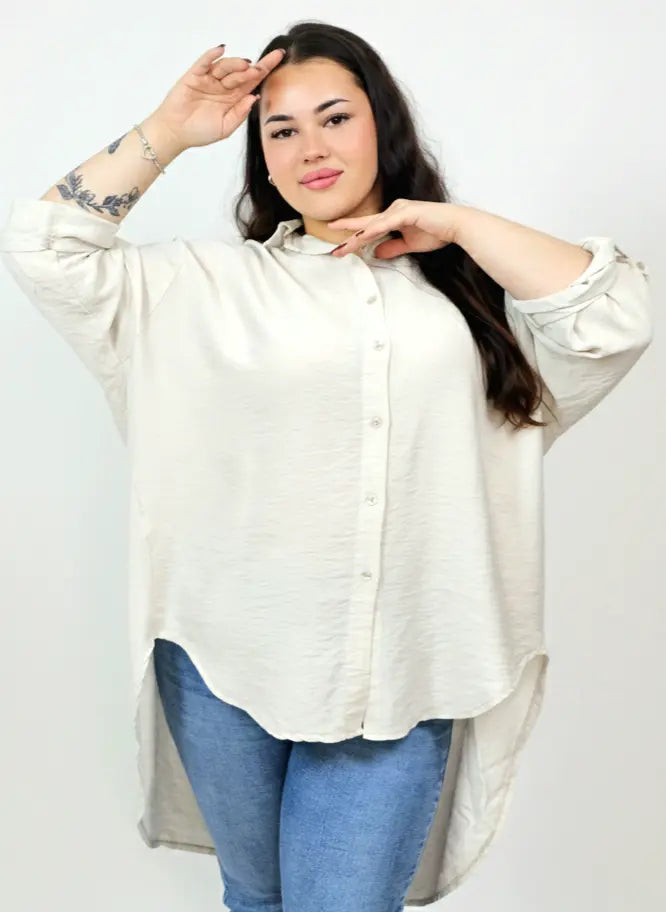 Koszula plus size oversize z wydłużonym tyłem – styl i komfort XXL Stylowa XL