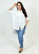 Koszula plus size oversize z wydłużonym tyłem – styl i komfort XXL Stylowa XL