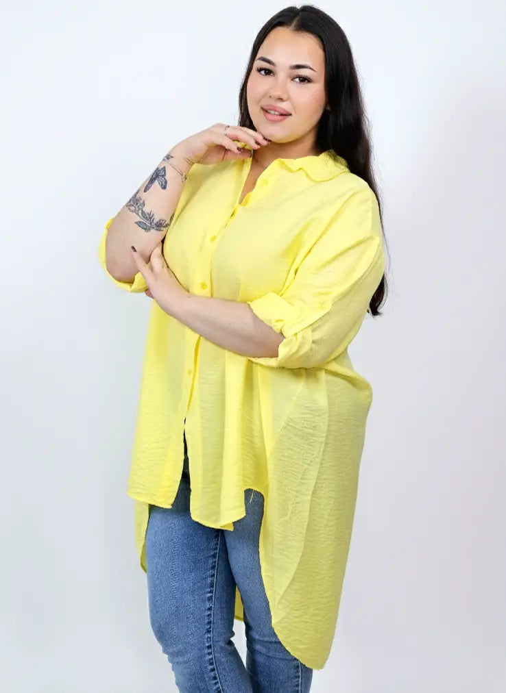 Koszula plus size oversize z wydłużonym tyłem – styl i komfort XXL Stylowa XL