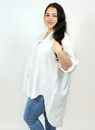 Koszula plus size oversize z wydłużonym tyłem – styl i komfort XXL Stylowa XL