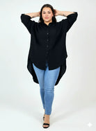 Koszula plus size oversize z wydłużonym tyłem – styl i komfort XXL Stylowa XL