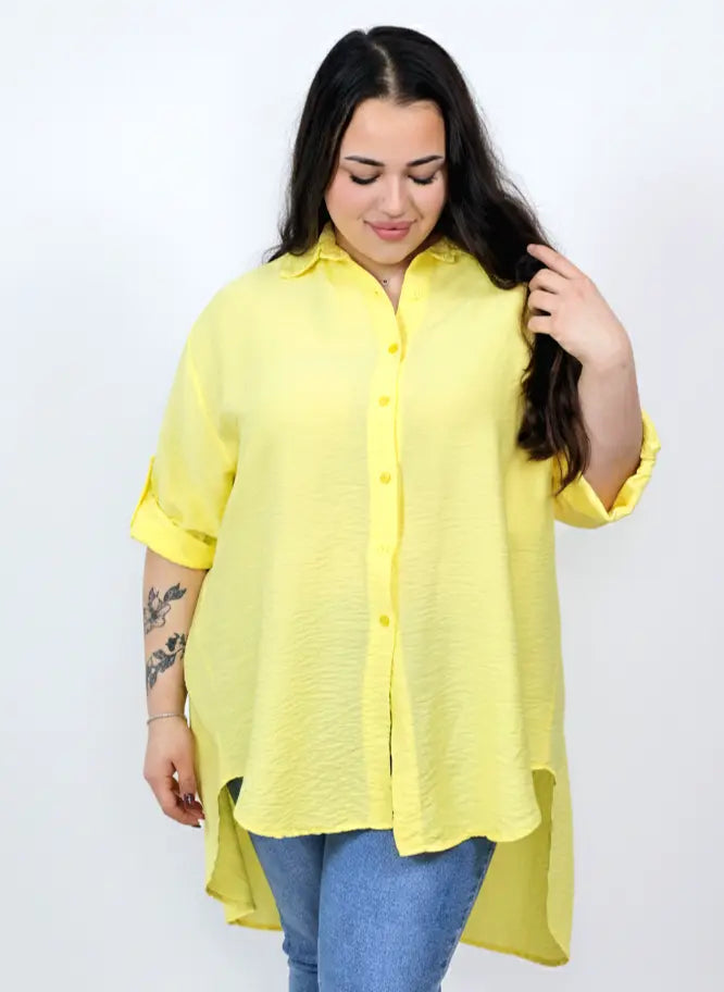 Koszula plus size oversize z wydłużonym tyłem – styl i komfort XXL Stylowa XL