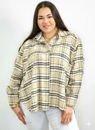 Koszula plus size w kratę – modna koszula damska XXL w stylu casual Stylowa XL