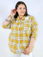 Koszula plus size w kratę oversize casual XXL Stylowa XL