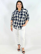 Koszula plus size w kratę oversize casual XXL Stylowa XL