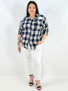 Koszula plus size w kratę oversize casual XXL Stylowa XL