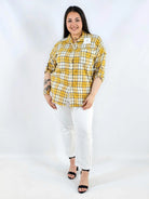Koszula plus size w kratę oversize casual XXL Stylowa XL
