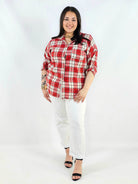 Koszula plus size w kratę oversize casual XXL Stylowa XL