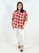 Koszula plus size w kratę oversize casual XXL Stylowa XL