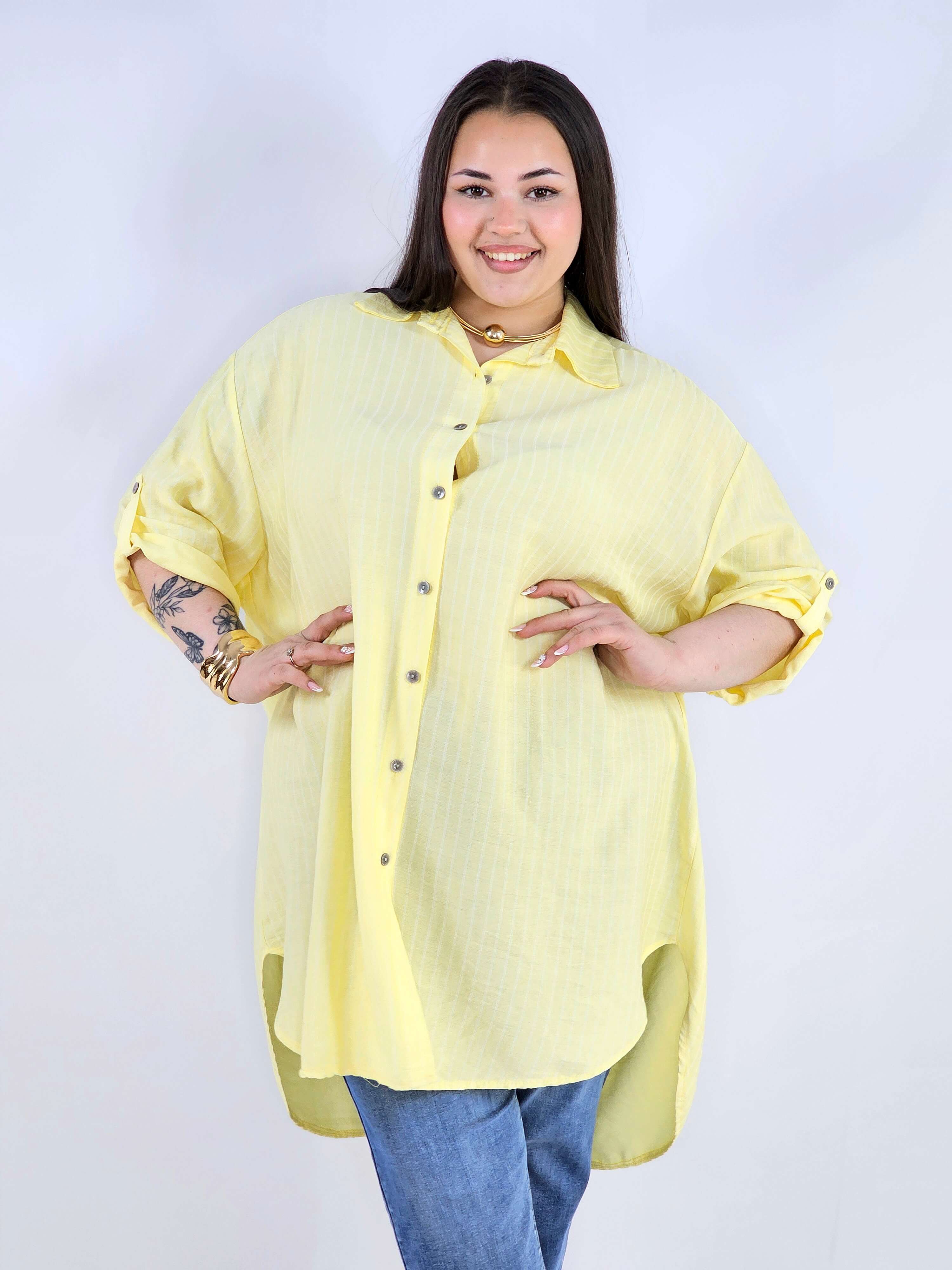Koszula plus size w paski oversize lekka i przewiewna Stylowa XL