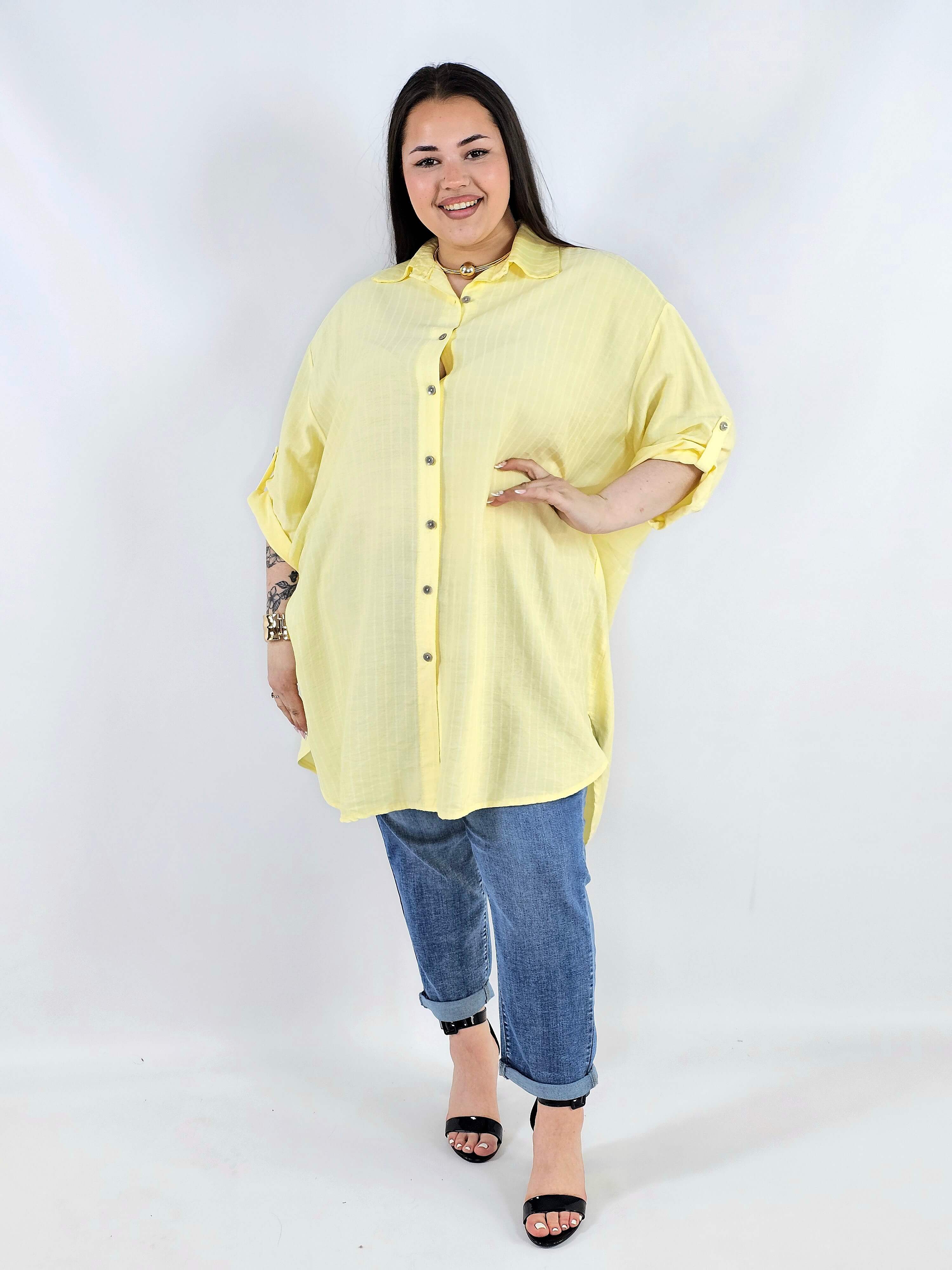 Koszula plus size w paski oversize lekka i przewiewna Stylowa XL