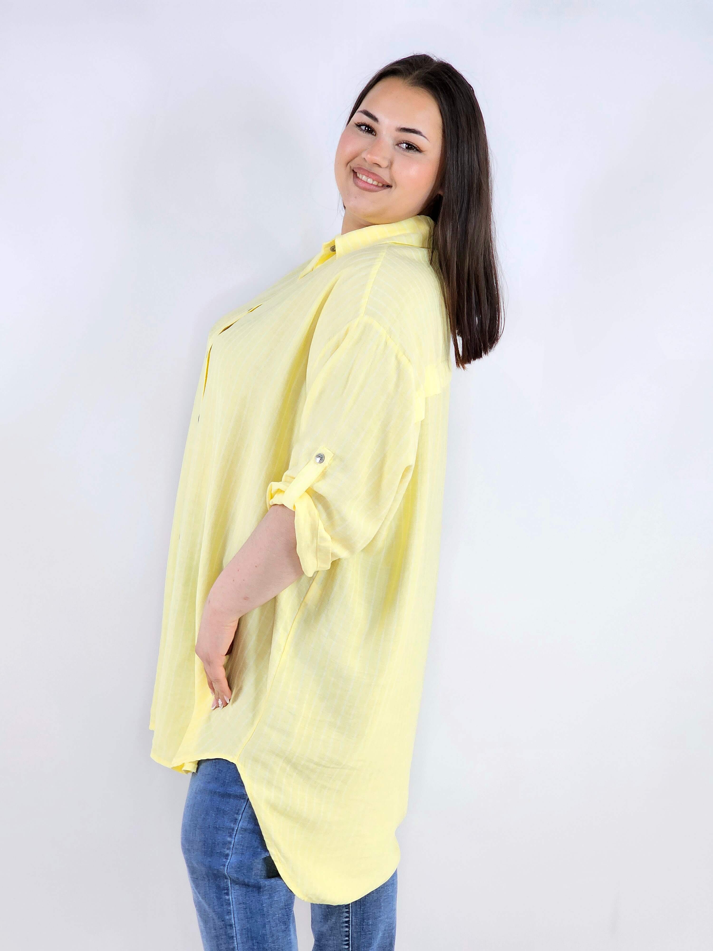 Koszula plus size w paski oversize lekka i przewiewna Stylowa XL