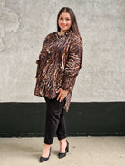 Koszula plus size w zwierzęcy print o luźnym kroju  Stylowa XL Stylowa XL
