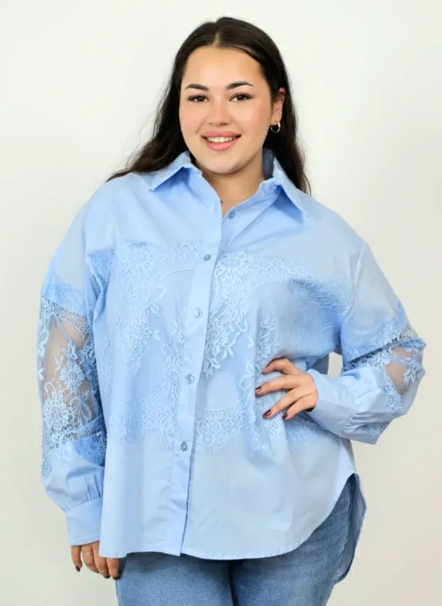 Koszula plus size z koronką – elegancja i szyk dla kobiet XL Stylowa XL