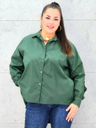 Koszula plus size z marszczonym rękawem – elegancja i komfort dla kobiet XXL Stylowa XL