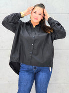 Koszula plus size z marszczonym rękawem – elegancja i komfort dla kobiet XXL Stylowa XL