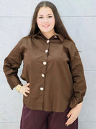 koszula plus size z eleganckimi guzikami – 