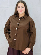 Koszula plus size z ozdobnymi guzikami Stylowa XL