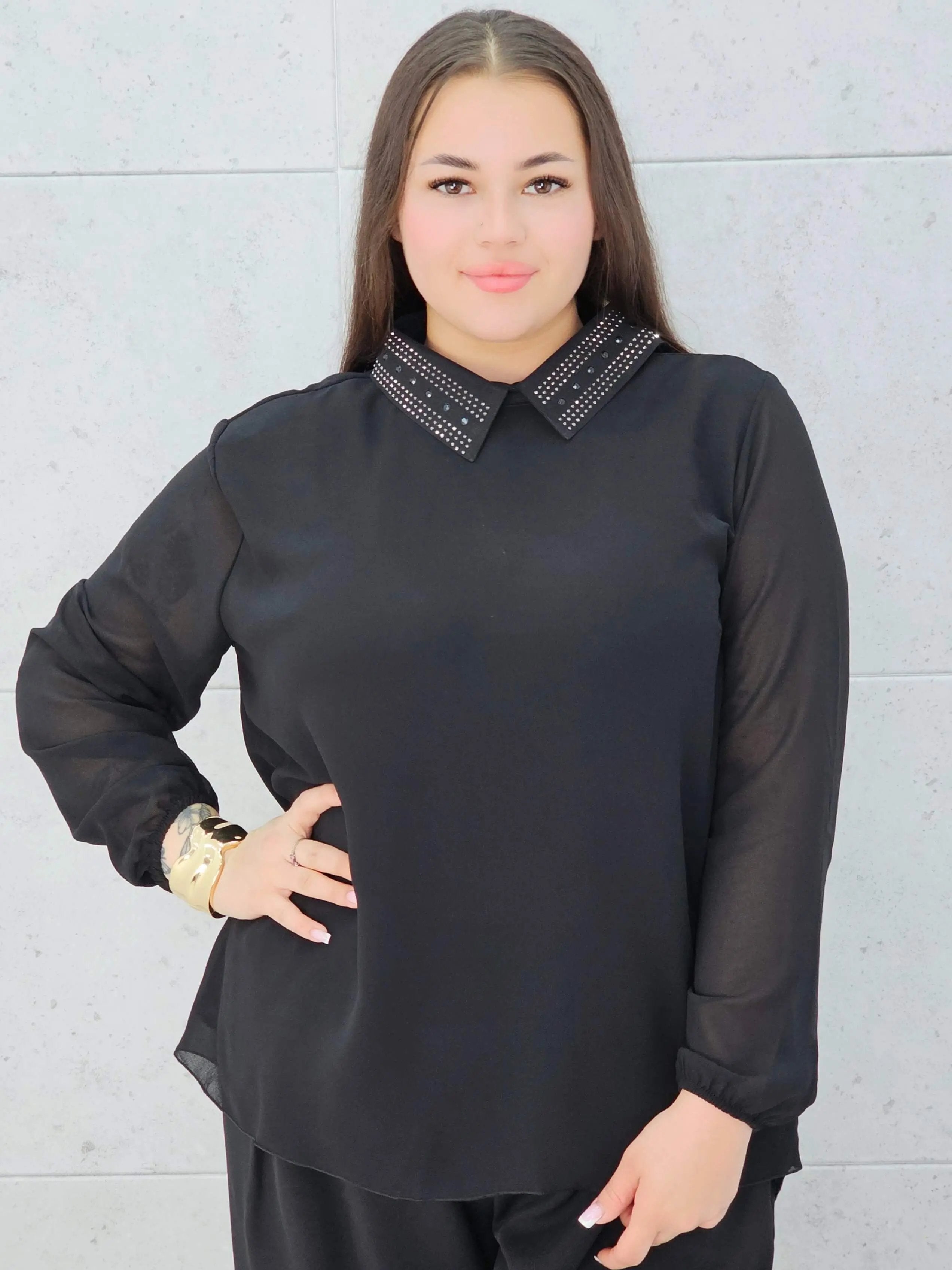 Koszula z Ozdobnym Kołnierzykiem – Elegancja i Styl Stylowa XL