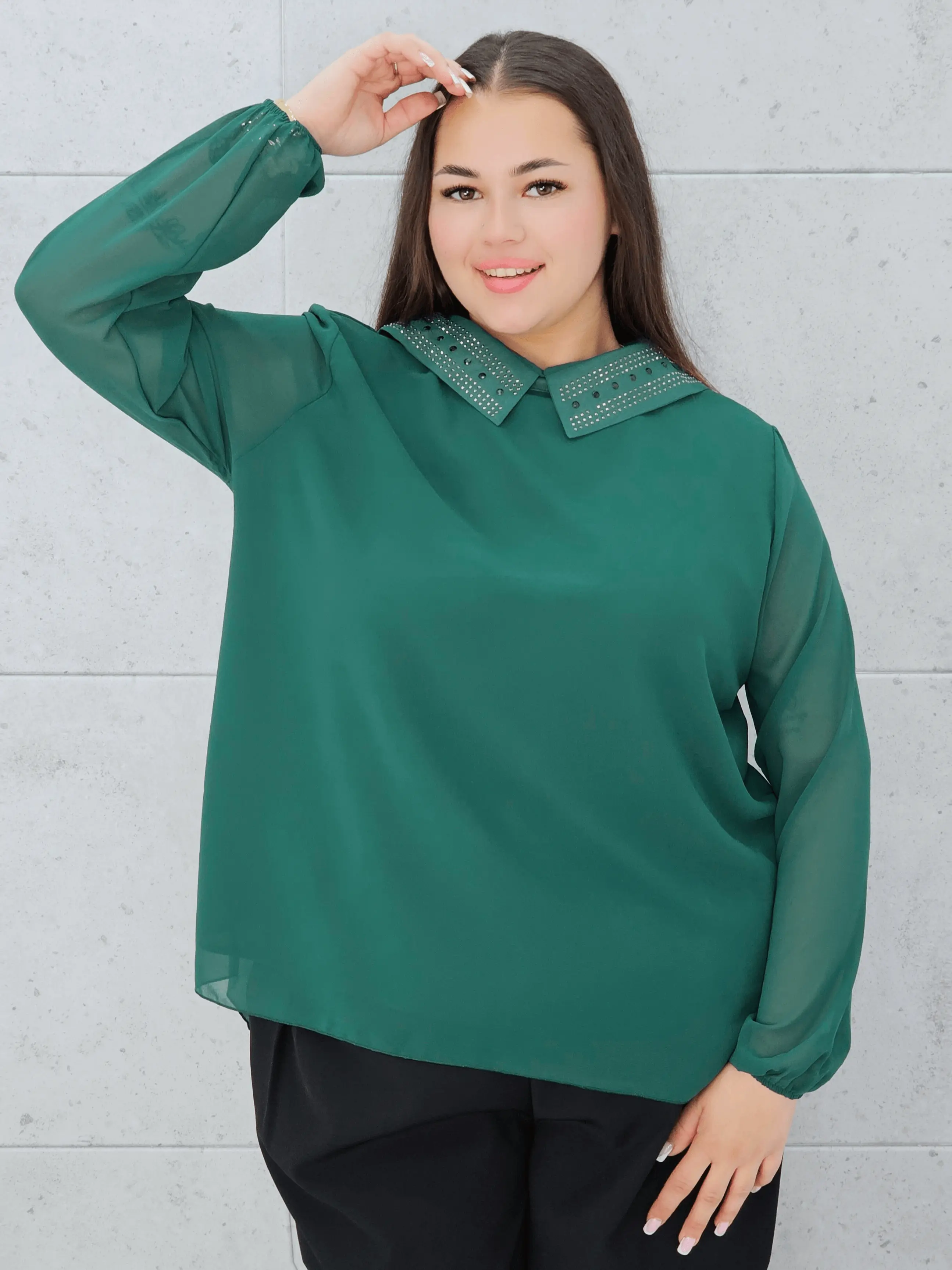 Koszula z Ozdobnym Kołnierzykiem – Elegancja i Styl Stylowa XL