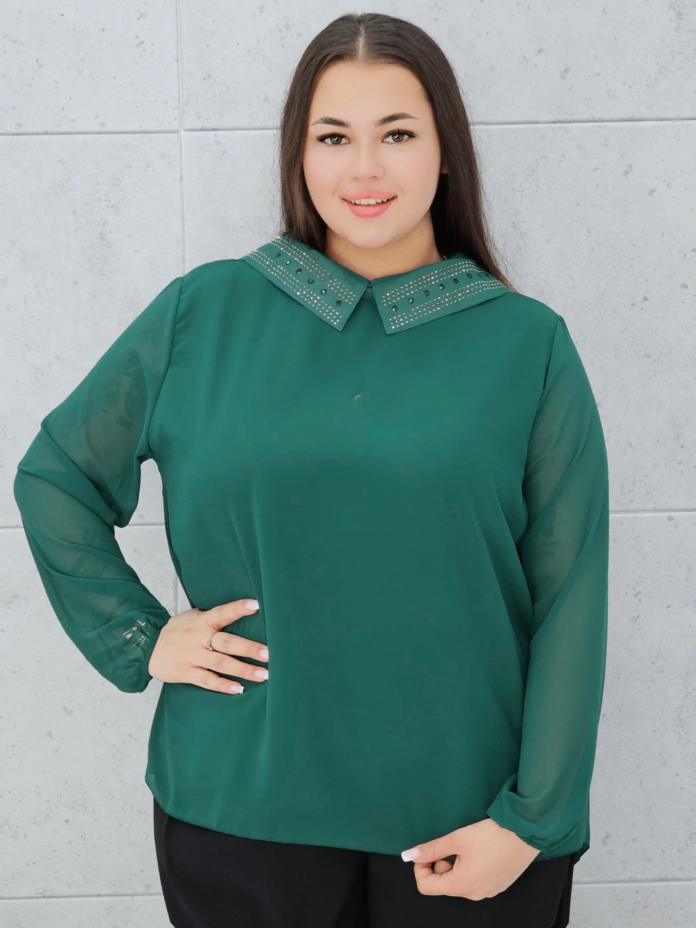 Koszula z Ozdobnym Kołnierzykiem – Elegancja i Styl Stylowa XL