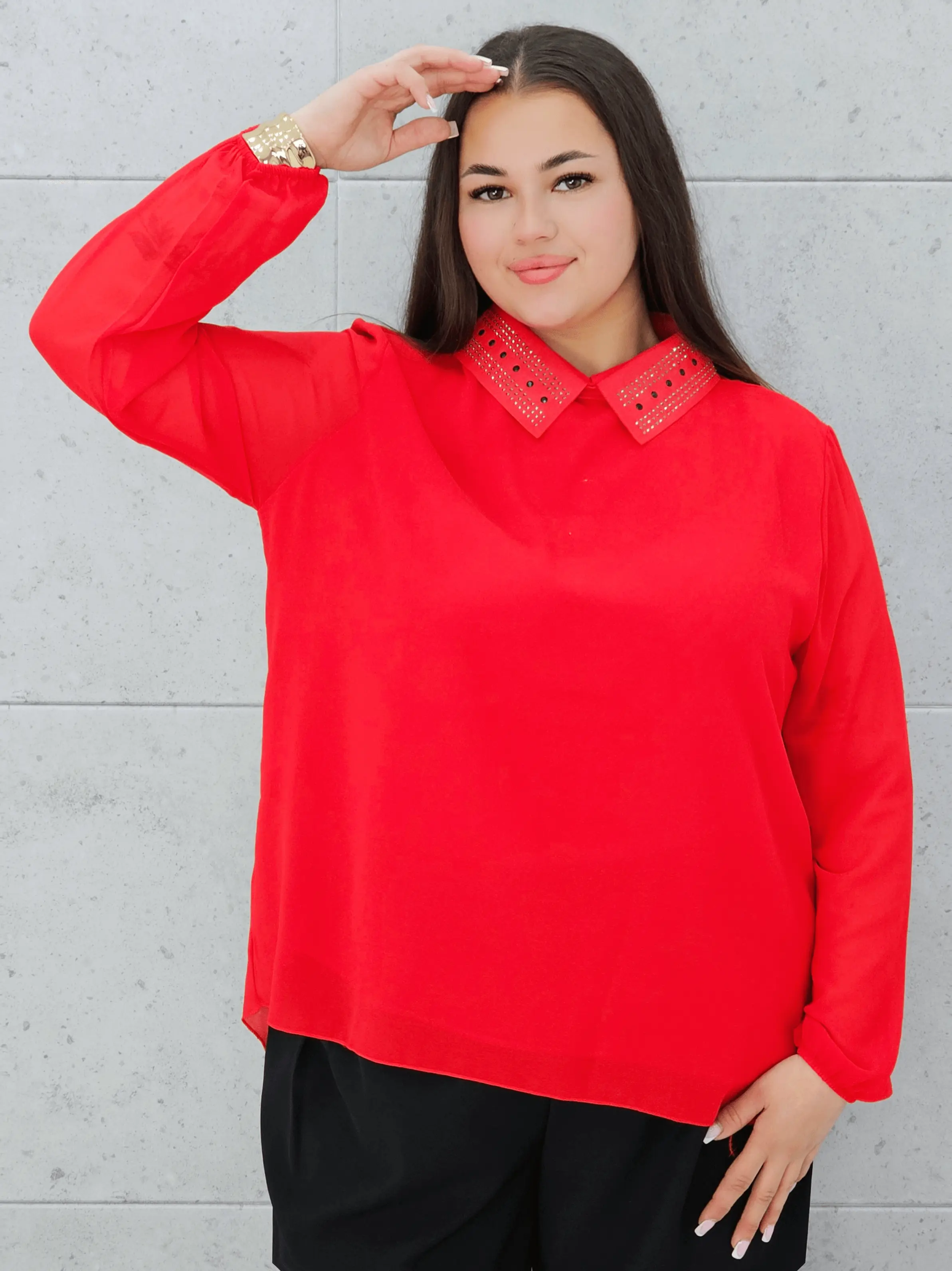 Koszula z Ozdobnym Kołnierzykiem – Elegancja i Styl Stylowa XL