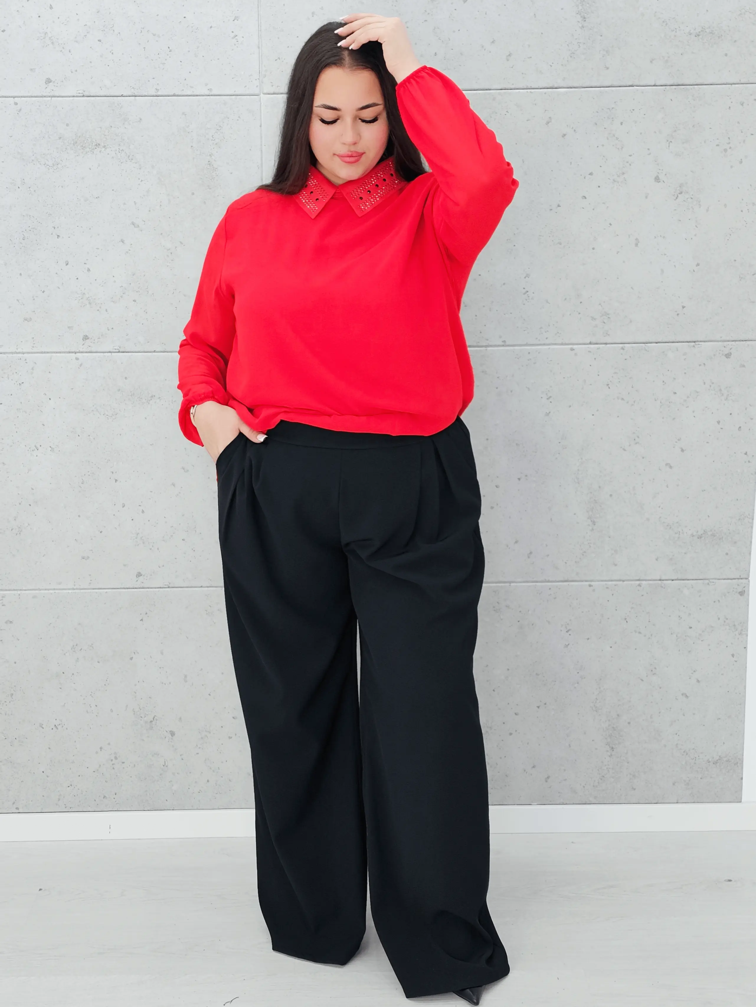 Koszula z Ozdobnym Kołnierzykiem – Elegancja i Styl Stylowa XL