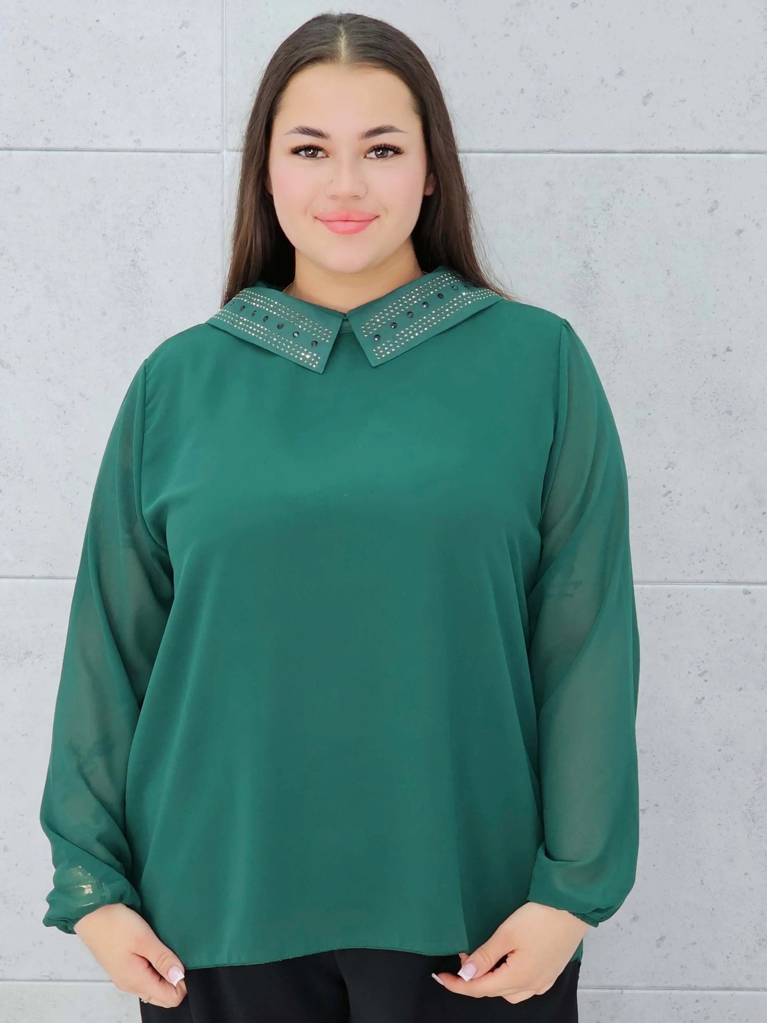 Koszula z Ozdobnym Kołnierzykiem – Elegancja i Styl Stylowa XL