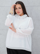 Koszula z Ozdobnym Kołnierzykiem – Elegancja i Styl Stylowa XL