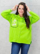 Koszula z kieszenią na przodzie z naszywaną MIKI Stylowa XL