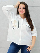 Koszula z kieszenią na przodzie z naszywaną MIKI Stylowa XL