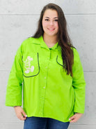 Koszula z kieszenią na przodzie z naszywaną MIKI Stylowa XL