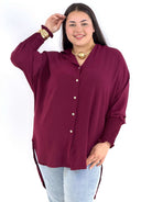 Koszulowa bluzka/tunika plus size ze ściągaczami –| Stylowa XL Stylowa XL