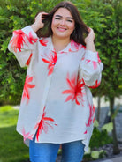 Koszulowa bluzka w kwiaty Stylowa XL