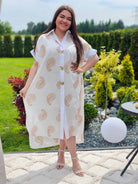 Koszulowa sukienka z bawełny Stylowa XL