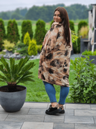 Koszulowa tunika z malarskim wzorem Stylowa XL