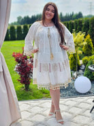 Krótka bawełniana sukienka w stylu boho Stylowa XL