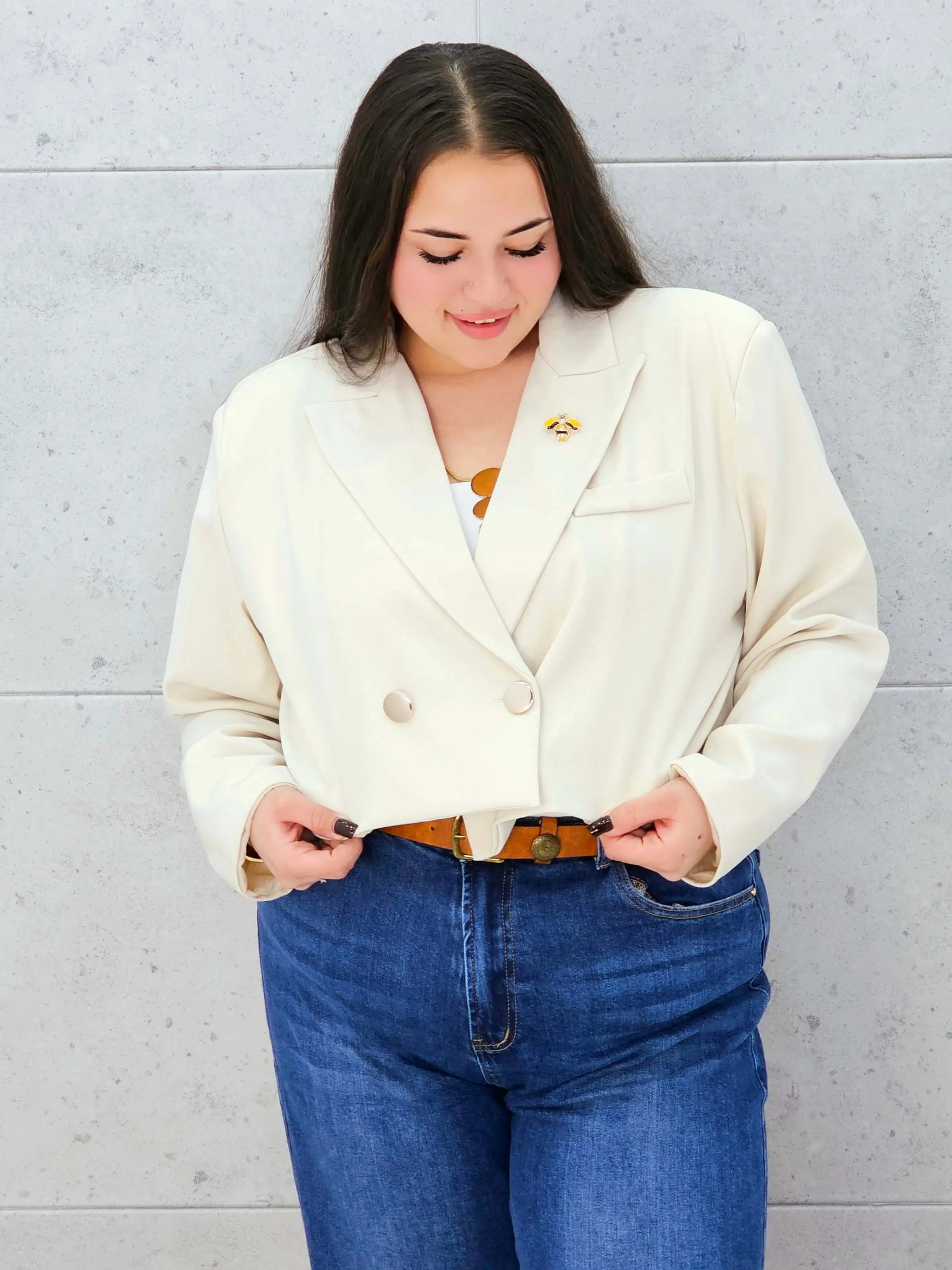 Krótka marynarka plus size z guzikami – stylowa i nowoczesna Stylowa XL Stylowa XL