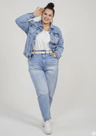 Kurtka jeansowa plus size z połyskiem – stylowa i wygodna Stylowa XL