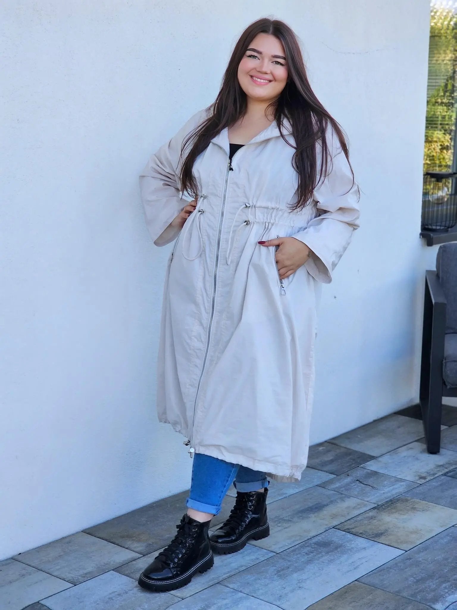 Lekka parka z kapturem Stylowa XL