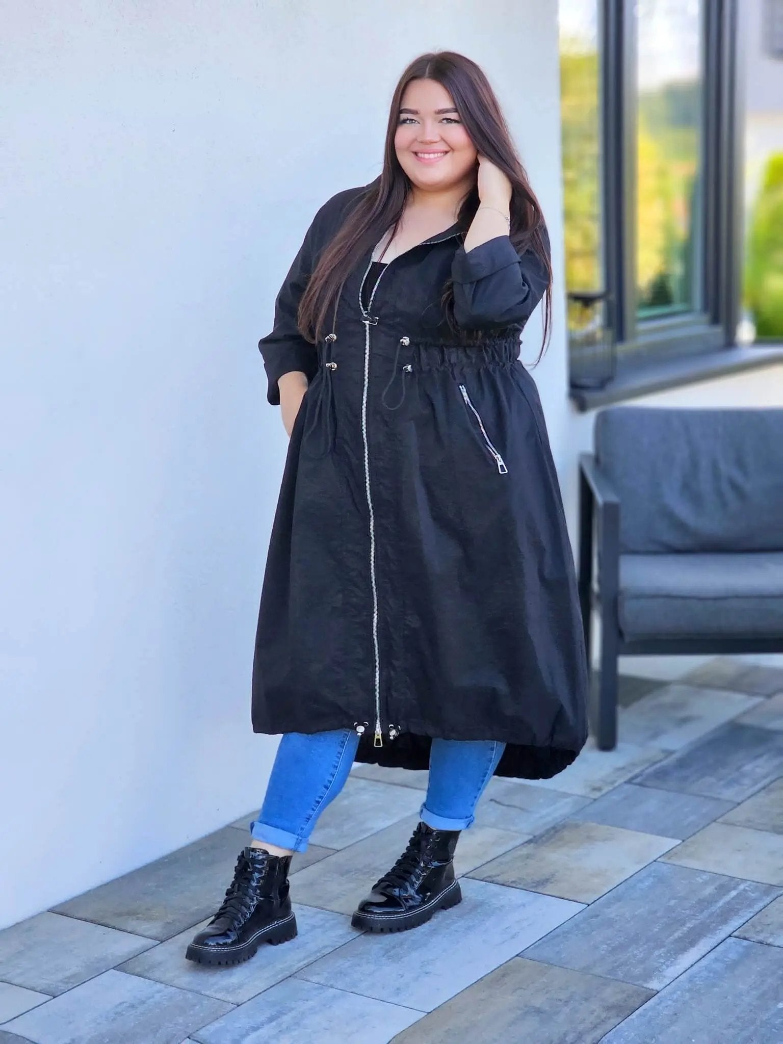 Lekka parka z kapturem Stylowa XL