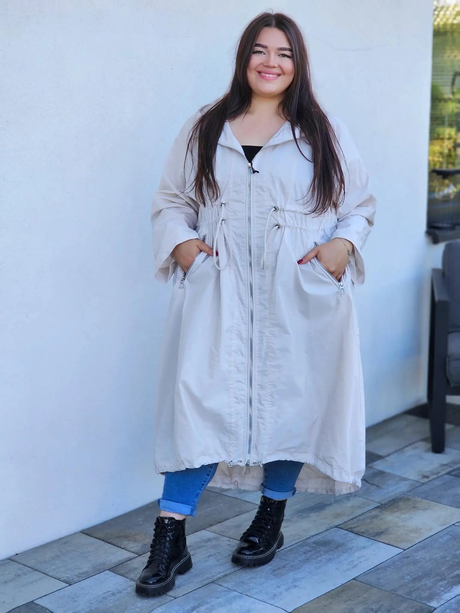Lekka parka z kapturem Stylowa XL
