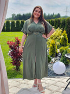 Letnia sukienka z paskiem Stylowa XL