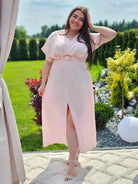 Letnia sukienka z paskiem Stylowa XL