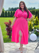 Letnia sukienka z paskiem Stylowa XL