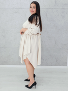 Lniana sukienka koszulowa Stylowa XL