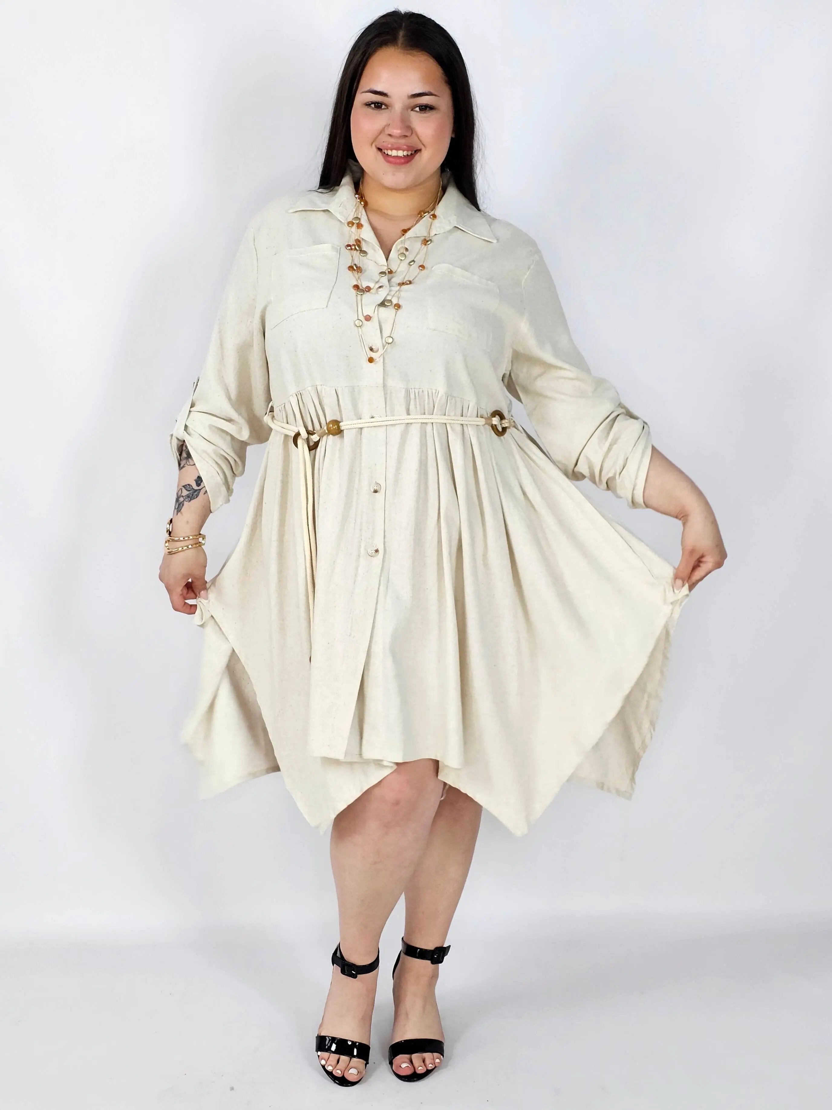 Lniana sukienka koszulowa plus size – lekka, wygodna i stylowa na co dzień Stylowa XL