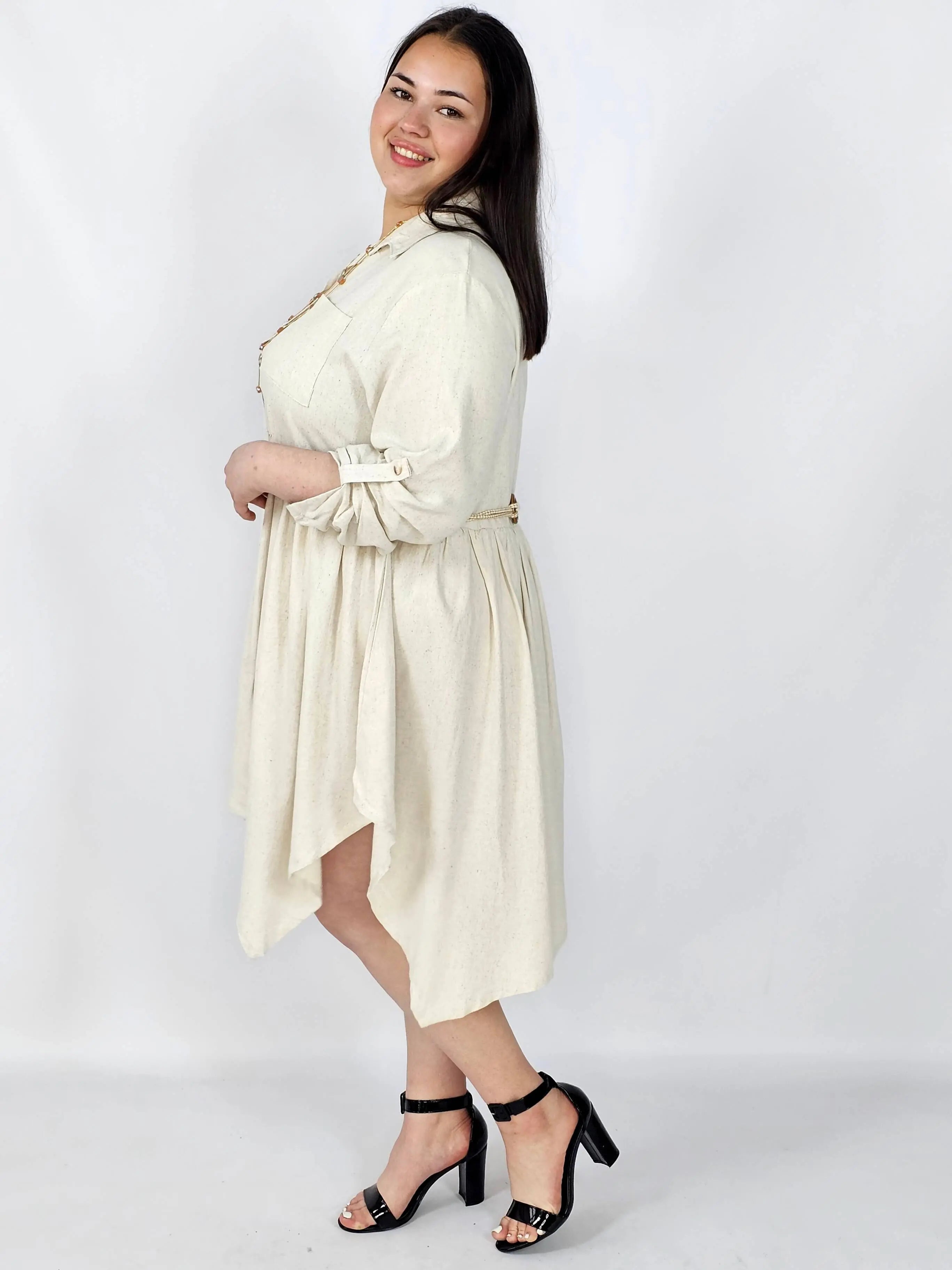 Lniana sukienka koszulowa plus size – lekka, wygodna i stylowa na co dzień Stylowa XL
